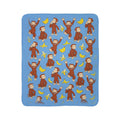 Curious Monkey Banana Pattern Fleece Sherpa Blanket | Kids Animal Throw