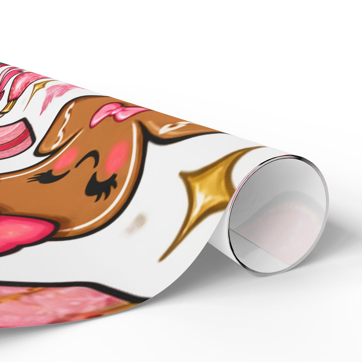 Gingerbread & Candy Cane Holiday Wrapping Paper Roll — Festive Christmas Gift Wrap