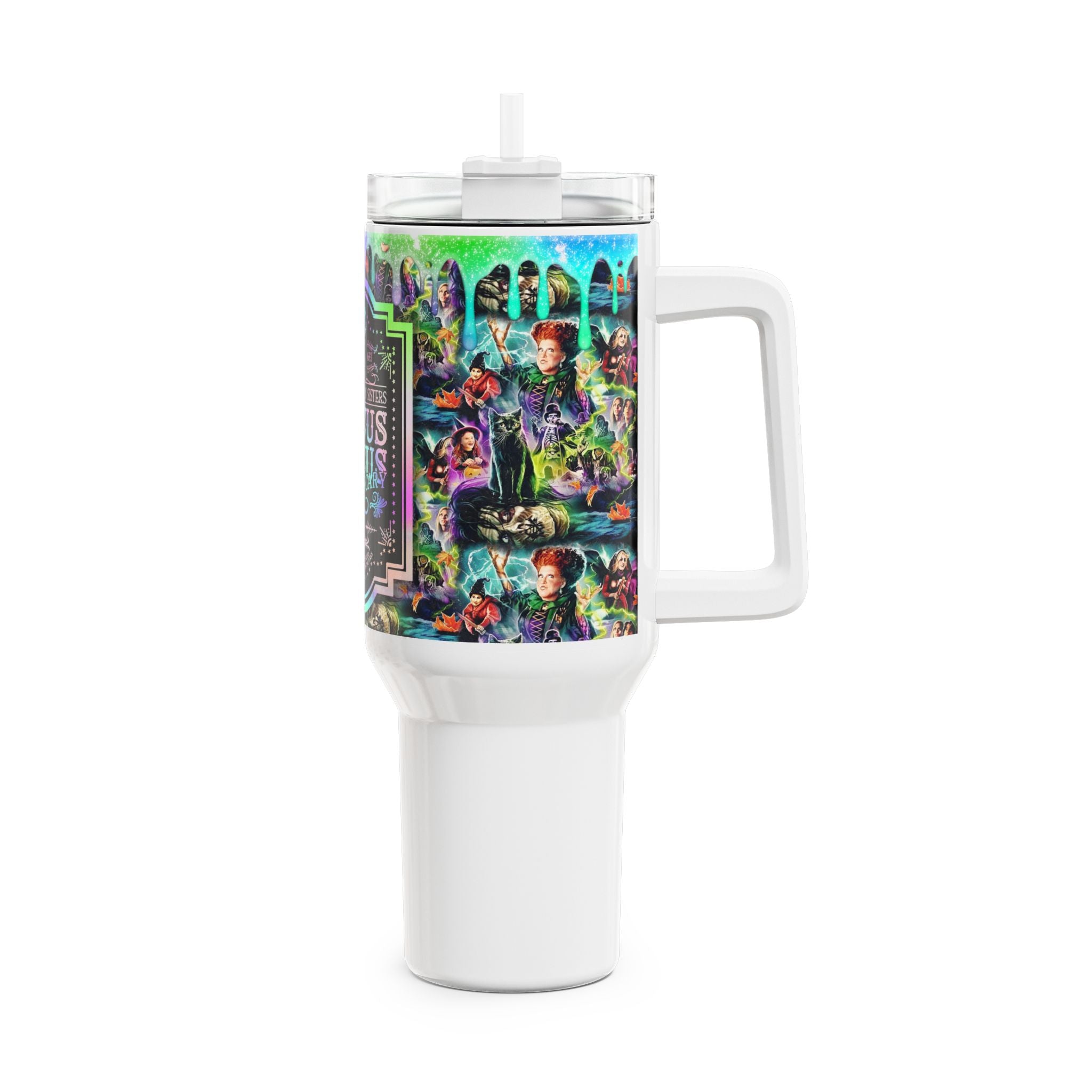 Hocus Pocus 40oz Tumbler — Holographic Witchcraft Apothecary Travel Mug
