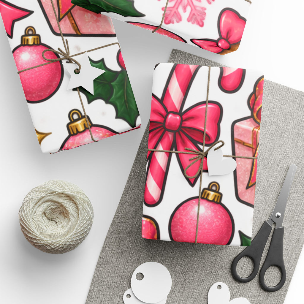 Gingerbread & Candy Cane Holiday Wrapping Paper Roll — Festive Christmas Gift Wrap
