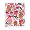 Gingerbread & Candy Cane Holiday Wrapping Paper Roll — Festive Christmas Gift Wrap