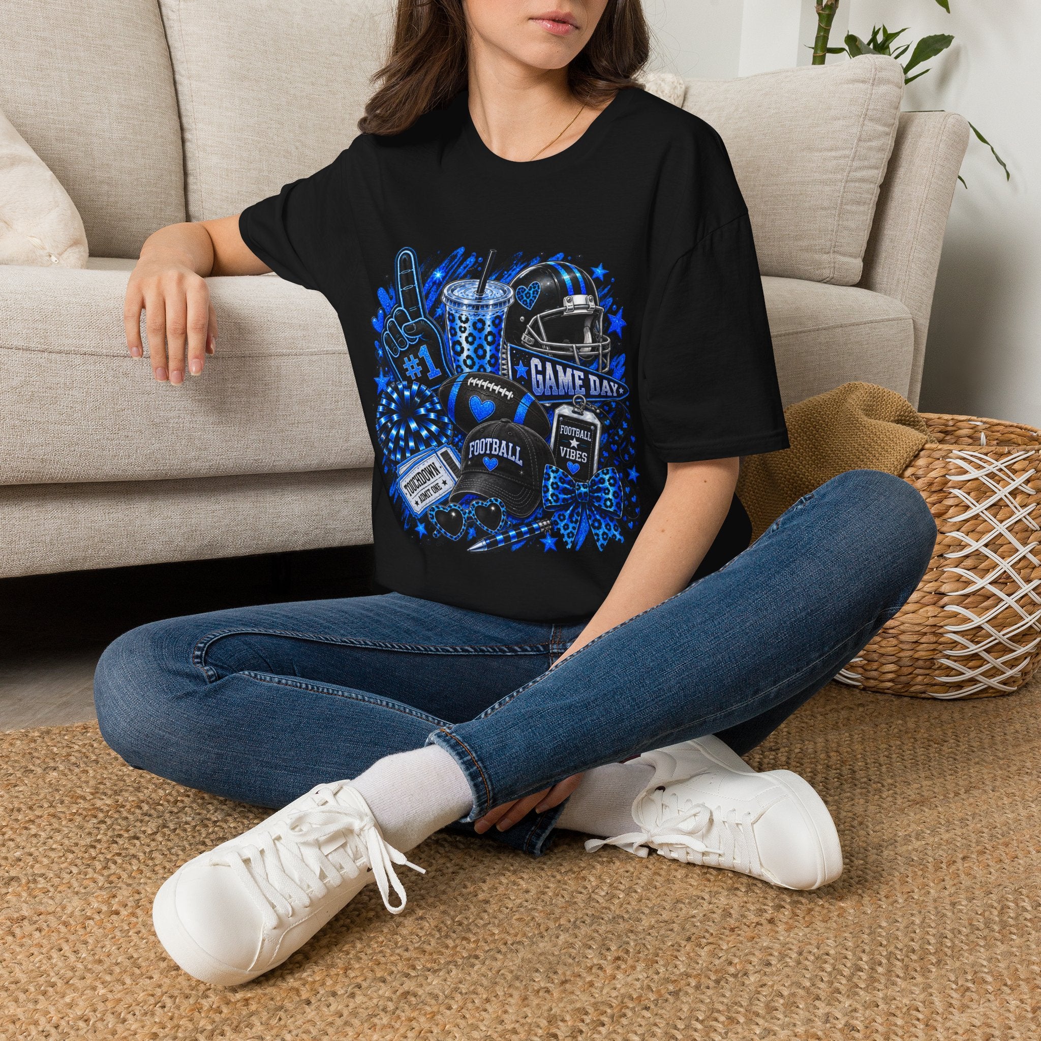 Game Day Football T-Shirt — "Game Day" Helmet, Foam Finger & Team Spirit Design