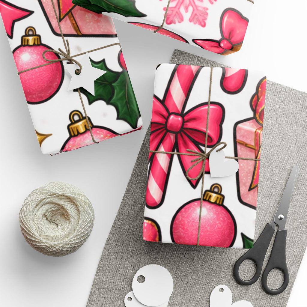 Gingerbread & Candy Cane Holiday Wrapping Paper Roll — Festive Christmas Gift Wrap