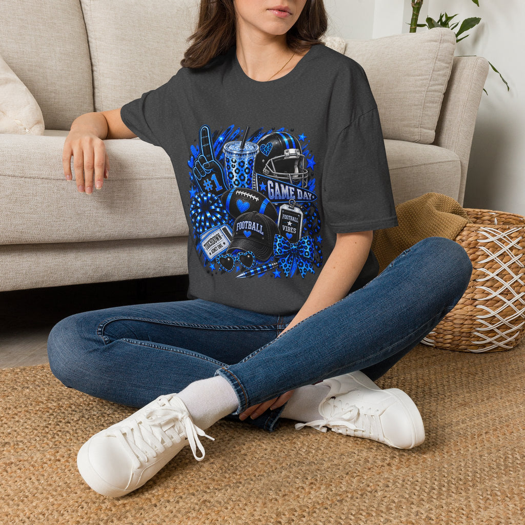 Game Day Football T-Shirt — "Game Day" Helmet, Foam Finger & Team Spirit Design