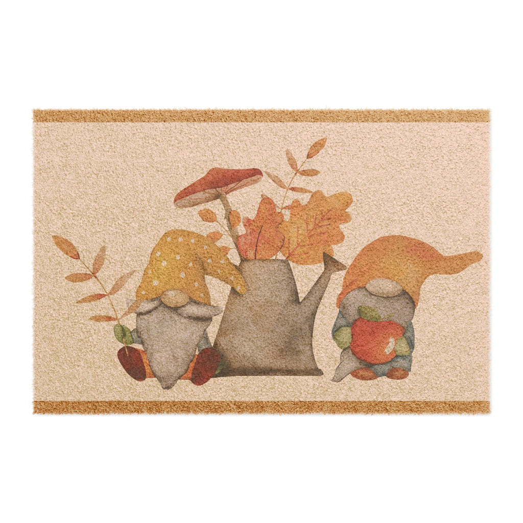 Autumn Gnome Doormat – Fall Welcome Coir Rug with Pumpkins & Leaves